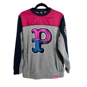 Pink Dolphin Colorblock Fleece Crewneck Graphic Pullover Large Streetwear